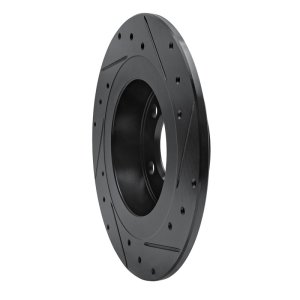 Mini Cooper Paceman Brake Rotor (1) - Rear Left - R1 Concepts - Drilled & Slotted - Black - `13-`16